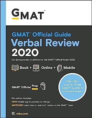 gmat official guide 2020 verbal review 1st edition gmac (graduate management admission council) 1119576113,