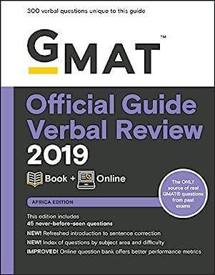 gmat official guide 2019 verbal review 1st edition gmac (graduate management admission council) 1119529395,