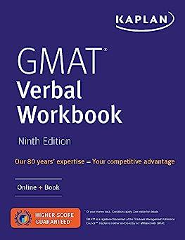 gmat verbal workbook 9th edition kaplan test prep 1506263534, 978-1506263533