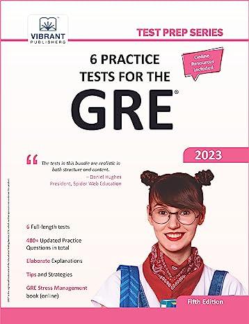 6 practice tests for the gre 2023 5th edition vibrant publishers 1636510906, 978-1636510903