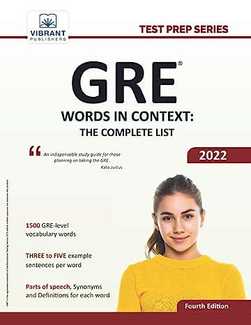 gre words in context the complete list 2022 4th edition vibrant publishers 1636510515, 978-1636510514