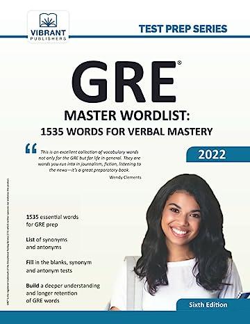 gre master wordlist 1535 words for verbal mastery 2022 6th edition vibrant publishers 1636510833,