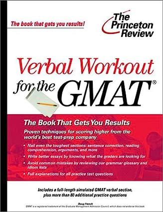 verbal workout for the gmat 1st edition douglas french 0375754172, 978-0375754173