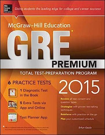 gre premium 2015 total test preparation program 6 practice tests 1st edition erfun geula 0071823824,