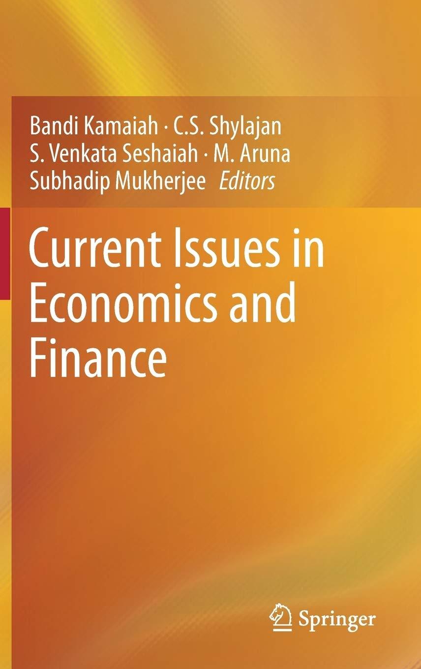 current issues in economics and finance 1st edition bandi kamaiah, c.s. shylajan, s. venkata seshaiah, m.