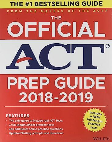 the official act prep guide 2018-2019 1st edition act 1119508061, 978-1119508069