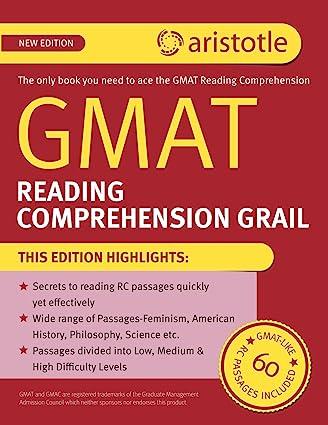 gmat reading comprehension grail 1st edition aristotle prep 9350872862, 978-9350872864