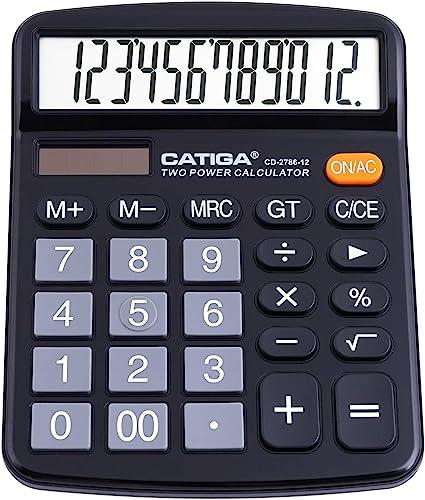 catiga dual power calculator with large lcd display  catiga b08r6vtvjg