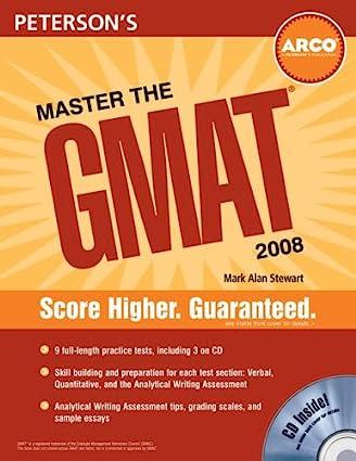 petersons master the gmat 2008 2008 edition arco 0768924480, 978-0768924480