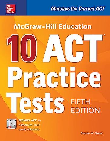 10 act practice tests 5th edition steven w. dulan 1260010481, 978-1260010480