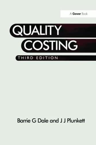quality costing 3rd edition barrie g. dale, j.j. plunkett 1138263230, 978-1138263239
