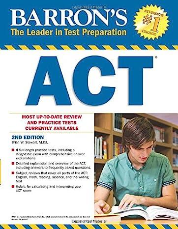 barrons act mmost up to date review and practice tests currently available 2nd edition brian w. stewart m.ed.