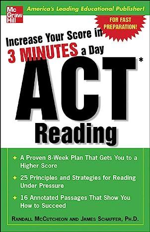 increase your score in 3 minutes a day act reading 1st edition randall mccutcheon, james schaffer 0071456678,