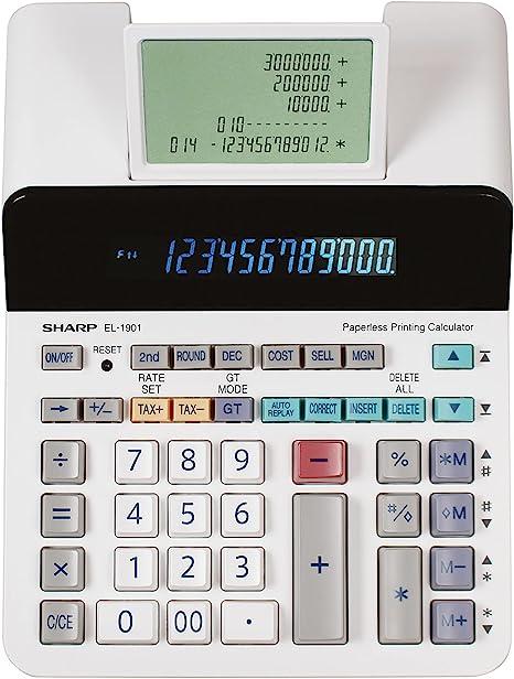 sharp paperless printing calculator adding machine with scrolling lcd  sharp b01mfgmc5o