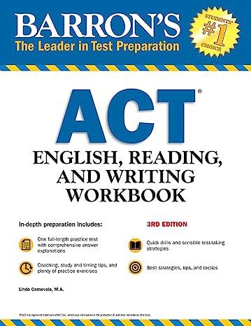 barrons act english reading and writing workbook 3rd edition linda carnevale m.a 1438011121, 978-1438011127
