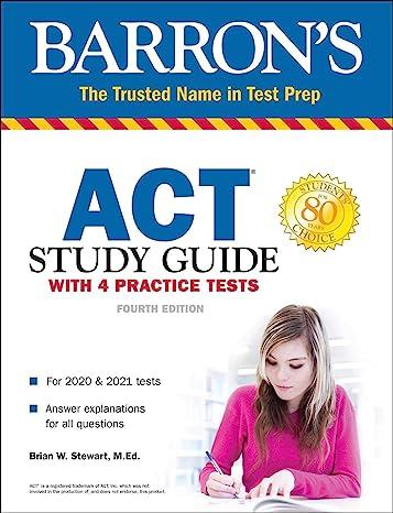 barrons act study guide with 4 practice tests fourth edition brian stewart m.ed. 1506258123, 978-1506258126
