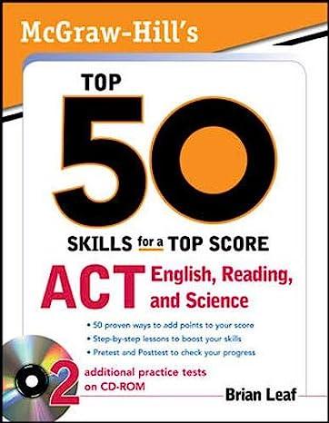 top 50 skills for a top score act english reading and science 1st edition brian leaf 0071613870,