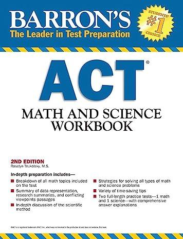 barrons act math and science workbook 2nd edition roselyn teukolsky m.s. 143800222x, 978-1438002224