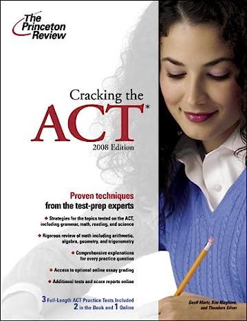 cracking the act proven techniques from the test prep experts 2008 edition princeton review 0375766340,