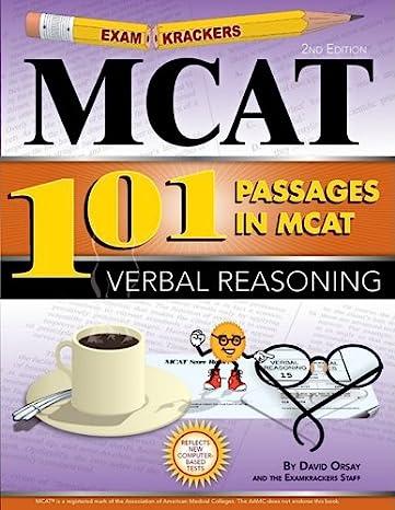 mcat 101 passages in mcat verbal reasoning 2nd edition david orsay 1893858553, 978-1893858558