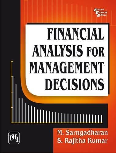 financial analysis for management decisions 1st edition m. sarngadharan, s. rajitha kumar 812034247x,