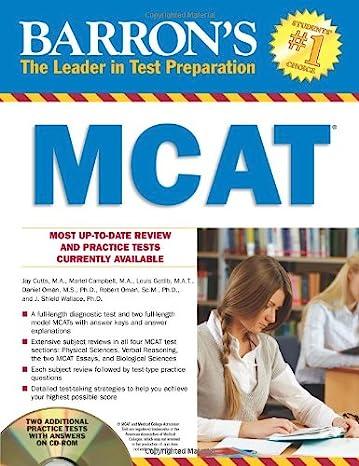 barrons mcat most up-to-date review and practice test currently available 1st edition jay cutts, mariel