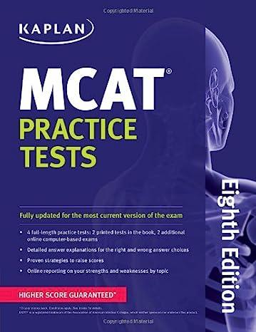 mcat practice tests 8th edition kaplan 1609789482, 978-1609789480