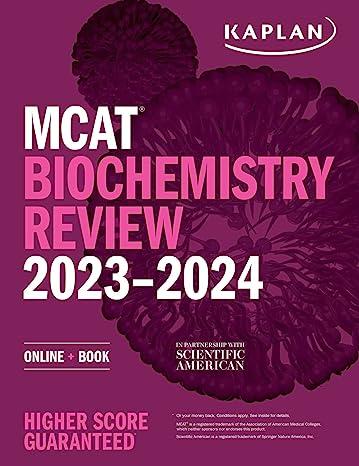 mcat biochemistry review online book 2023-2024 2023 edition kaplan 1506282911, 978-1506282916