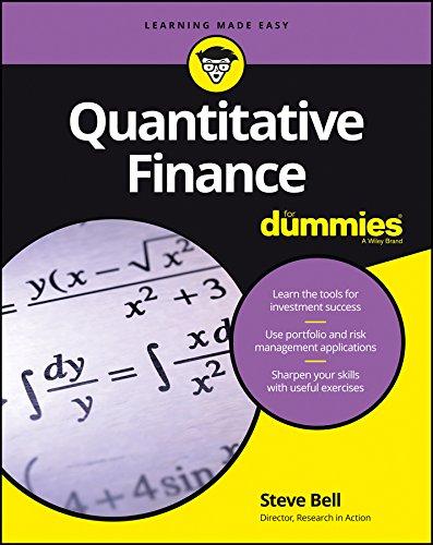 quantitative finance for dummies 1st edition steve bell 1118769465, 978-1118769461