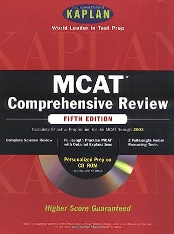 mcat comprehensive review with cd-rom 5th edition kaplan 0743201868, 978-0743201865