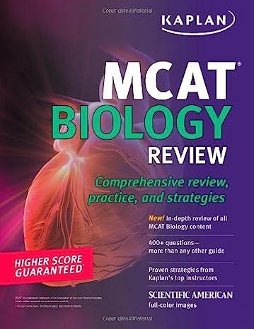 mcat biology review comprehensive review practice and strategies 1st edition kaplan 1607146436, 978-1607146438