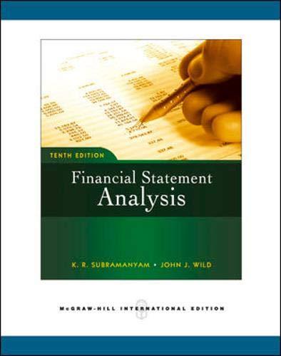 financial statement analysis 10th international edition john wild 0071263926, 9780071263924