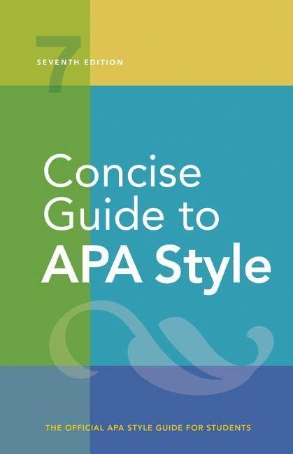 concise guide to apa style 7th edition american psychological association 1433832739, 978-1433832734