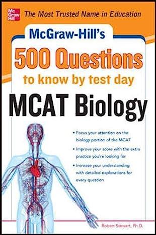 500 questions to know by test day mcat biology 1st edition robert stewart 0071782737, 978-0071782739