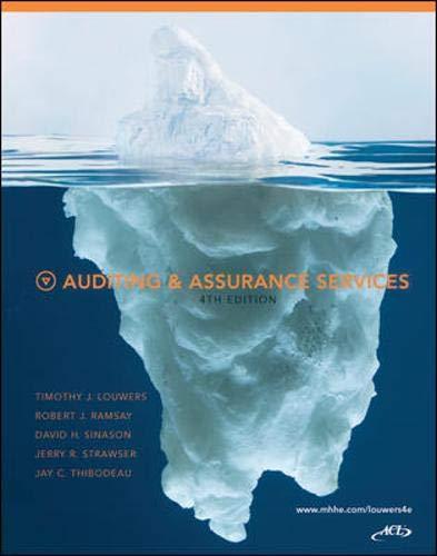 auditing and assurance services 4th edition robert ramsay, timothy j louwers, ...more 007739657x,