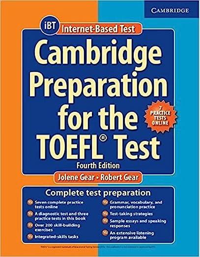 cambridge preparation for the toefl test book with online practice tests 4th edition jolene gear, robert gear