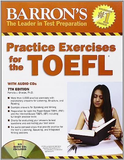 barrons practice exercises for the toefl with audio cd 7th edition pamela sharpe ph.d. 1438070330,