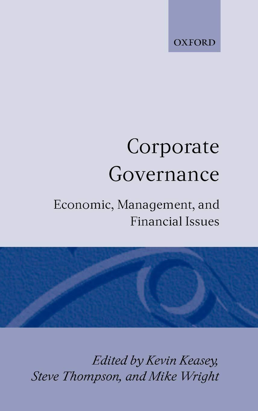 corporate governance economic and financial issues 1st edition kevin keasey, steve thompson, mike wright