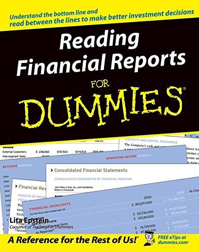 reading financial reports for dummies 1st edition lita epstein 0764577336, 978-0764577338
