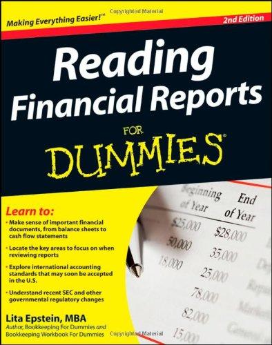 reading financial reports for dummies 2nd edition lita epstein 0470376287, 978-0470376287