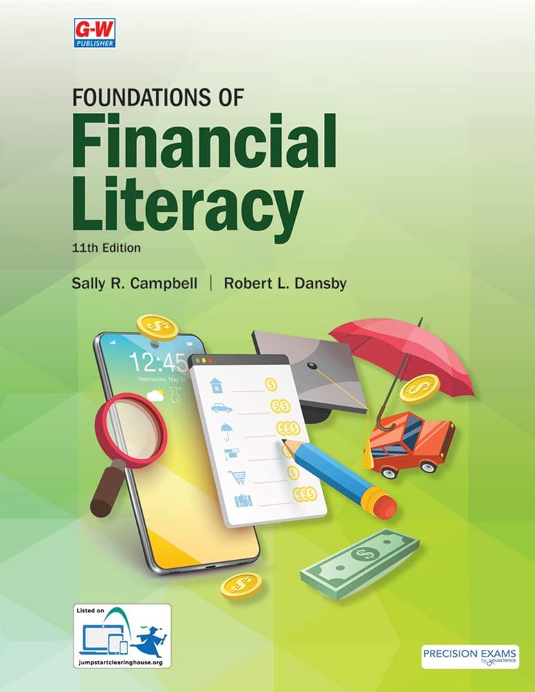 foundations of financial literacy 11th edition sally r. campbell, robert l. dansby 1649250193, 978-1649250193