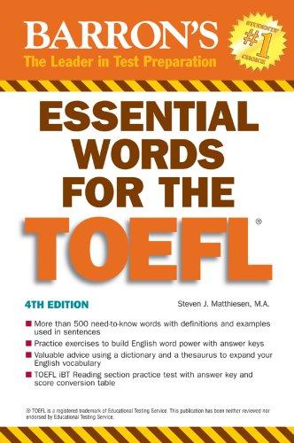 barrons essential words for the toefl 4th edition steven j. matthiesen 0764136402, 978-0764136405