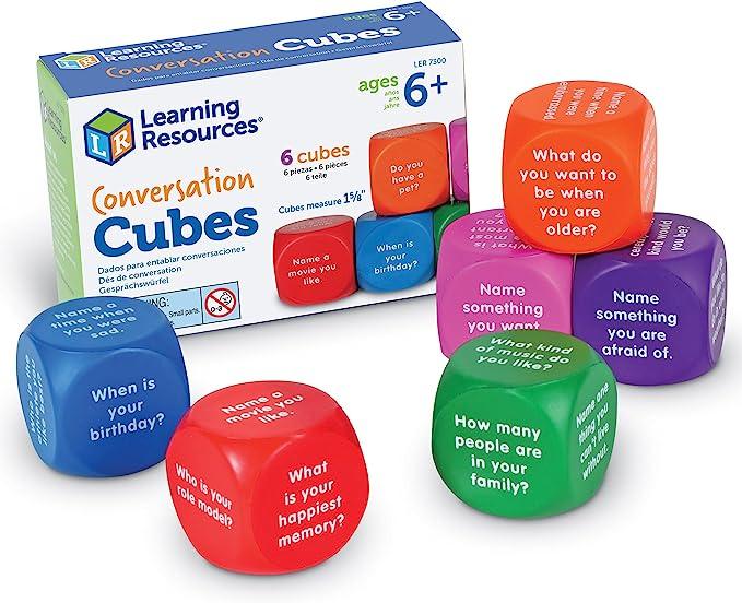 learning resources conversation cubes 6 piece  learning resources b001sh7ss6
