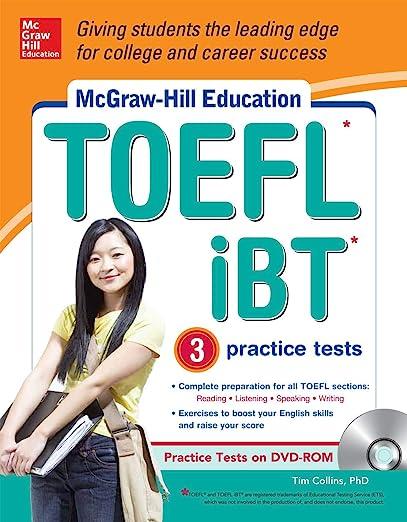toefl ibt with 3 practice tests 1st edition tim collins 0071796223, 978-0071796224