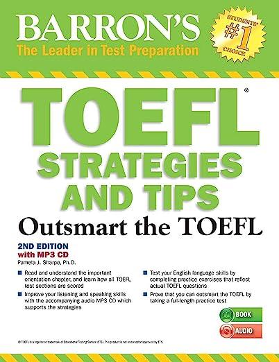 barrons toefl strategies and tips outsmart the toefl 2nd edition pamela j. sharpe ph.d 1438075669,