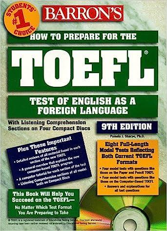barrons how to prepare for the toefl test test of english as a foreign language 9th edition pamela j. sharpe