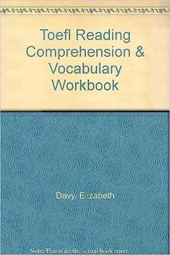 toefl reading comprehension and vocabulary workbook 1st edition karen davy, elizabeth davy 0668055944,