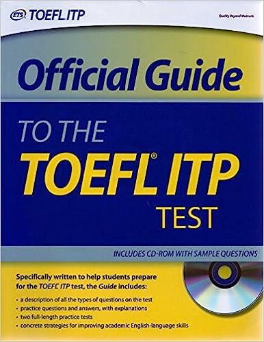 official guide to the toefl itp test 1st edition educational testing service 0886854164, 978-0886854164