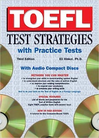 toefl test strategies with practice tests with audio compact discs 3rd edition eli hinkel ph.d 0764177451,