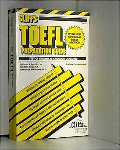 cliffs toefl preparation guide 1st edition michael a. pyle 0822020181, 978-0822020189